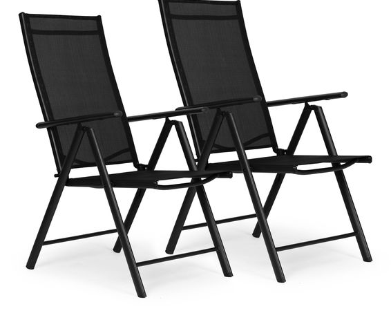 Sada 2 skladacích záhradných stoličiek ModernHome - čierna