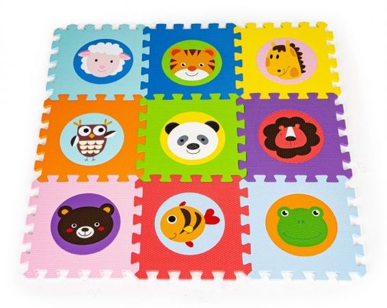 EcoToys Penové puzzle pre deti so zvieratkami 90x90 cm  9ks
