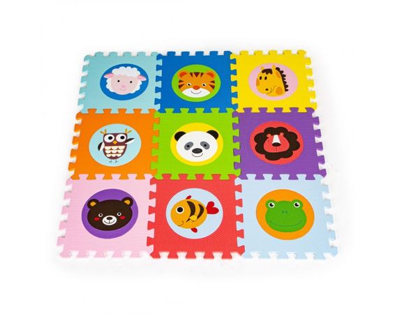 EcoToys Penové puzzle pre deti so zvieratkami 148x119 cm  9ks