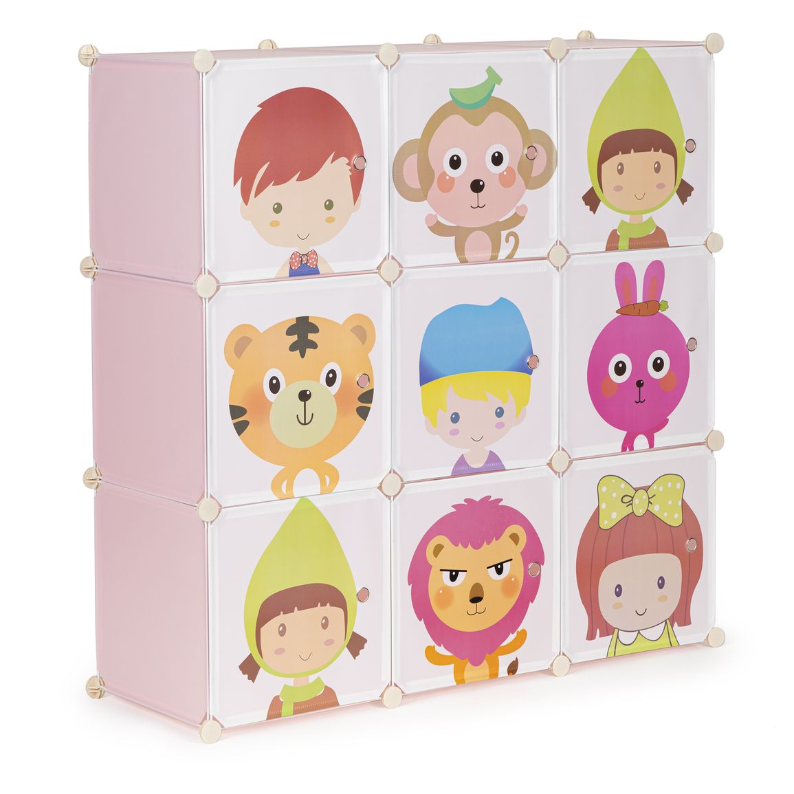 Detská modulová skrinka s 9 policami Pink