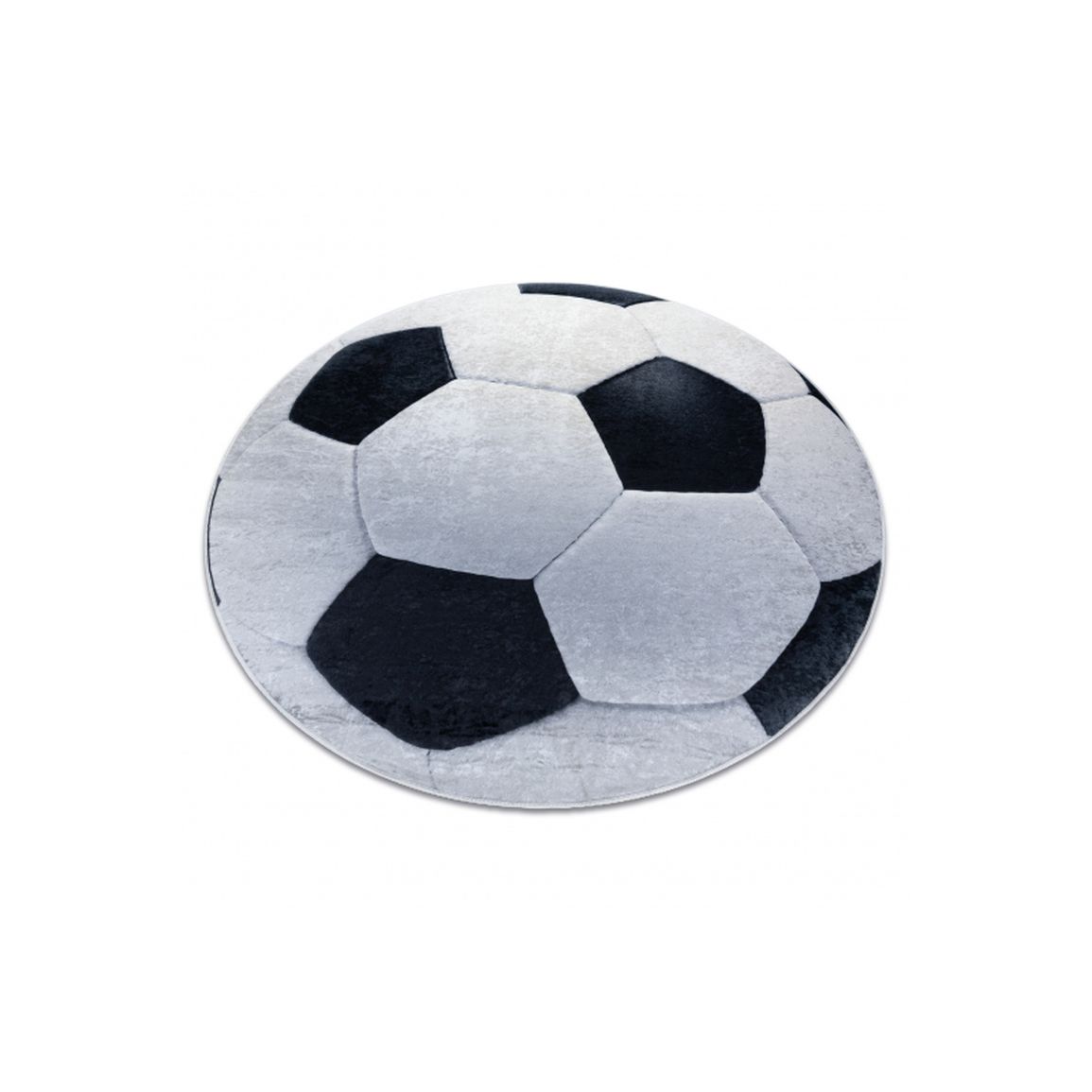 BAMBINO 2139 prateľný okrúhly koberec, Futbal, čierno/biely