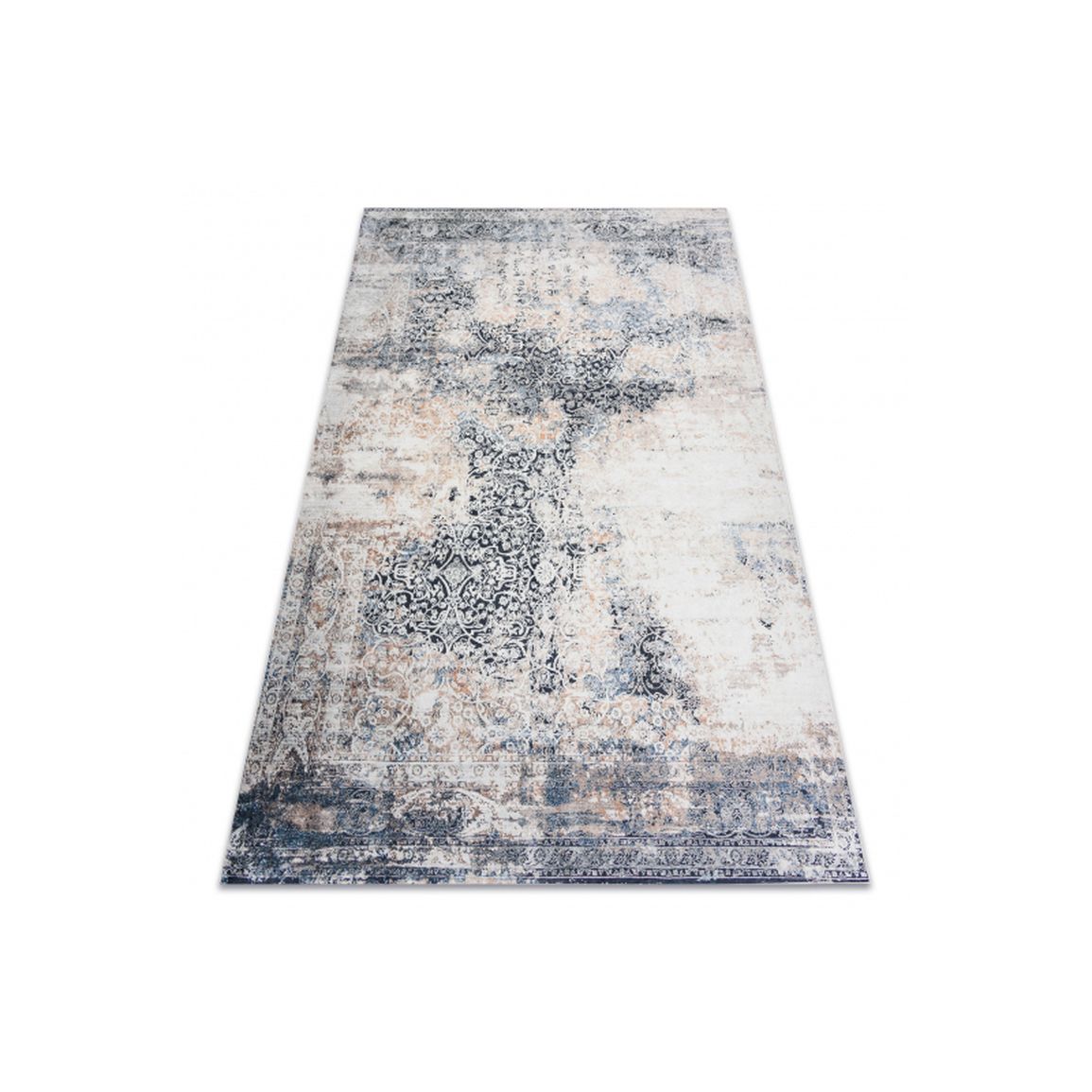 ANDRE 1016 Prateľný koberec Ornament, protišmykový - béžový