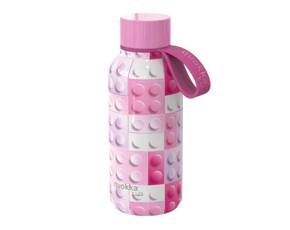 Nerezová termofľaša Solid Kids s pútkom Pink Bricks 330 ml