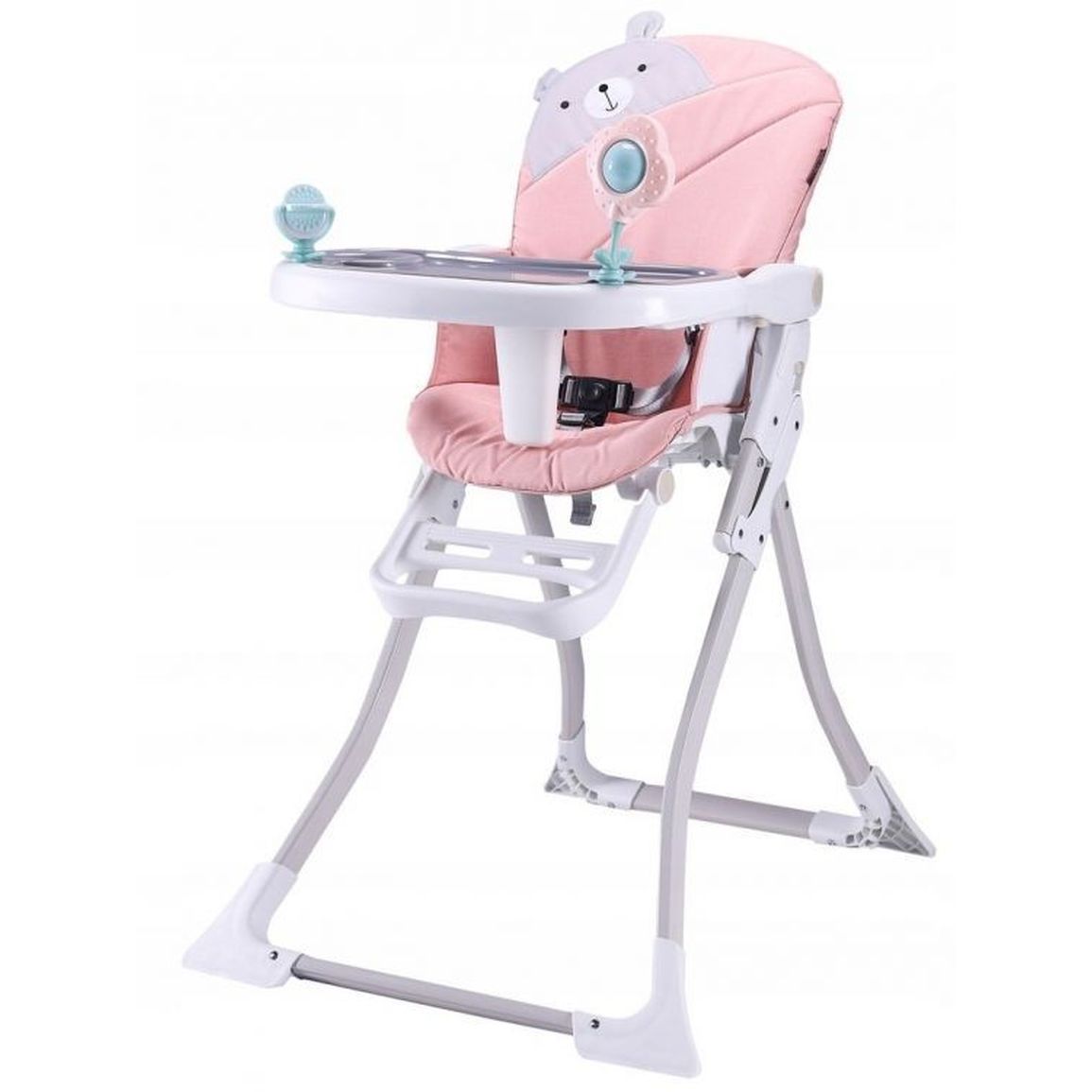 Jedálenská stolička Eco Toys, Bear pink