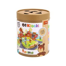 Edukačné kocky FARMA, 64 ks + puzzle podložka
