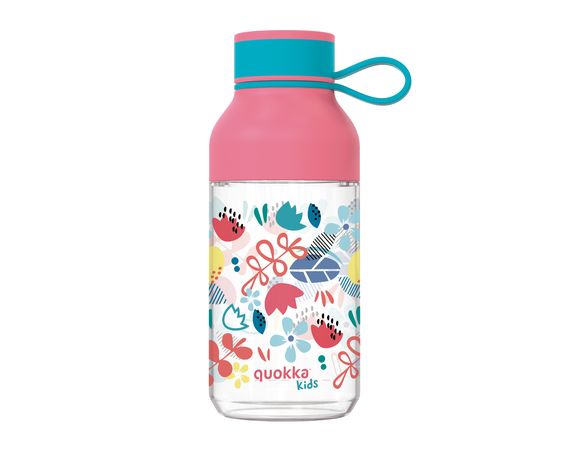 Plastová fľaša Ice Kids s pútkom Flowers 430 ml
