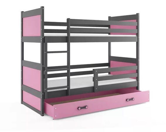 Poschodová detská posteľ RICO GRAFIT 80x190 cm