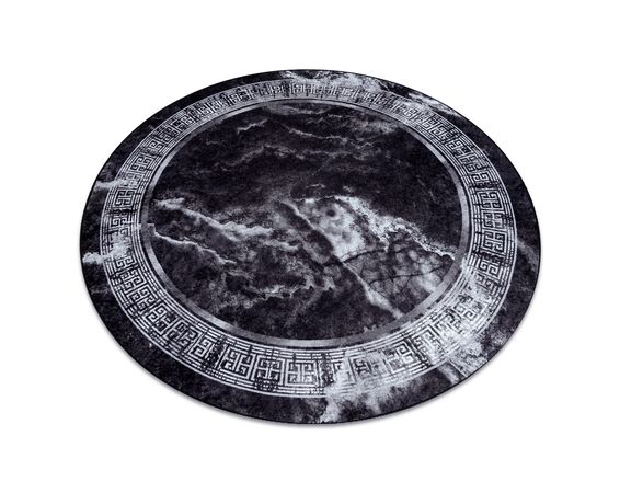 Prateľný koberec MIRO 51199.807 kruh Mramor, grécky - čierno / biely