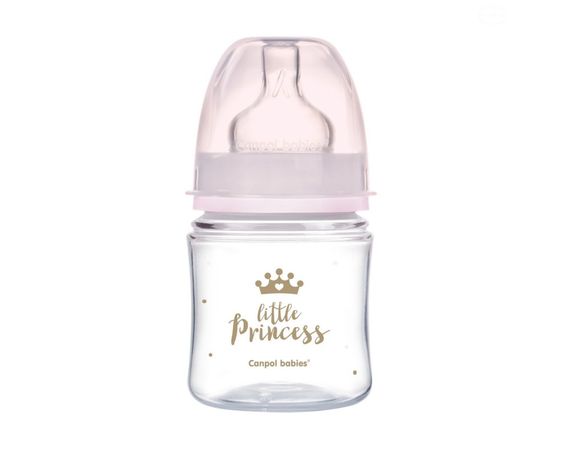 Canpol fľaša sa širokým hrdlom Royal Baby Pink 120ml