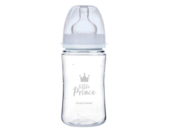 Canpol fľaša so širokým hrdlom Royal Baby Blue 240ml