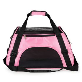Cestovná taška pre domáce zvieratá, mačky a psy čierna/ružová