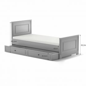 Detská posteľ Ines neutral grey, 90x200