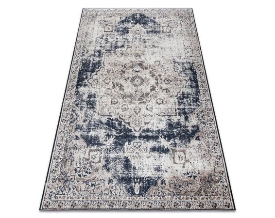 ANDRE 1090 Prateľlý koberec Ornament, protišmykový - béžový