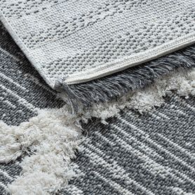 Ekologický koberec MOROC 22297 EKO SIZAL Romby, z recyklovanej bavlny, sivo - béžový