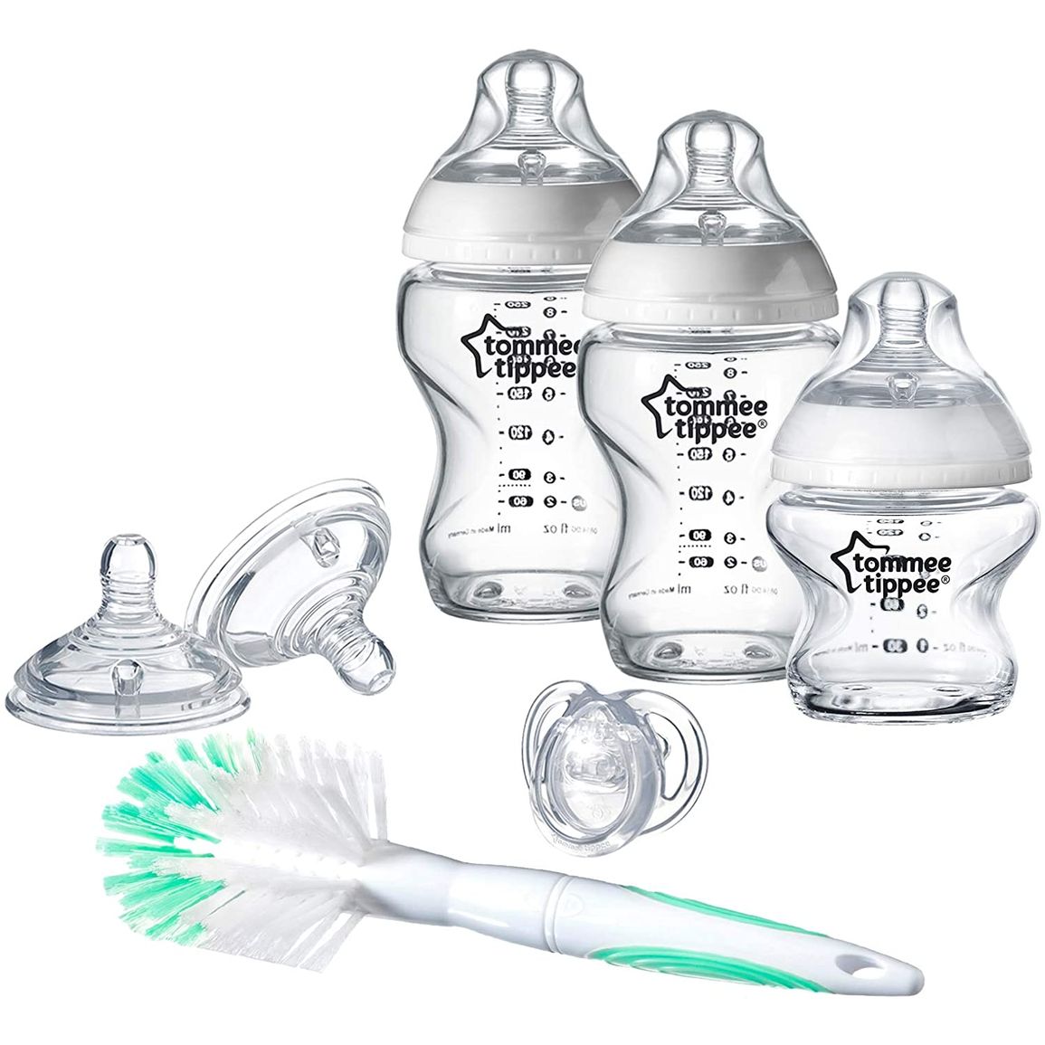 Tommee Tippee Sada dojčenských fľaštičiek C2N sklenených s kefou