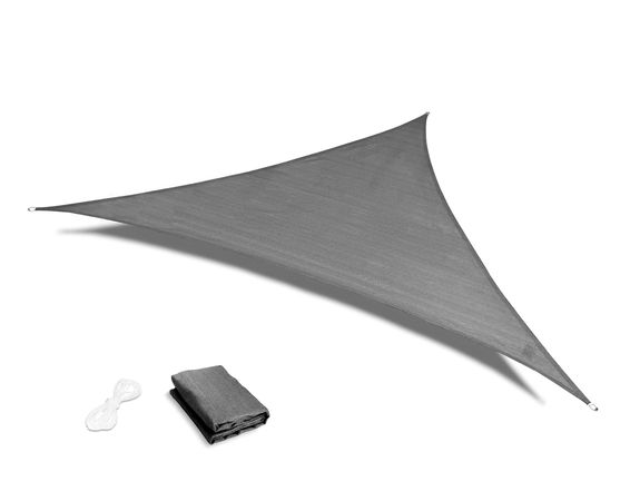 Trojuholníková tieniaca plachta/ tienidlo 3x3x3 m, sivá
