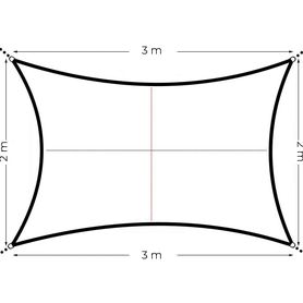 Obdĺžniková tieniaca plachta/ tienidlo 2x3 m, béžová