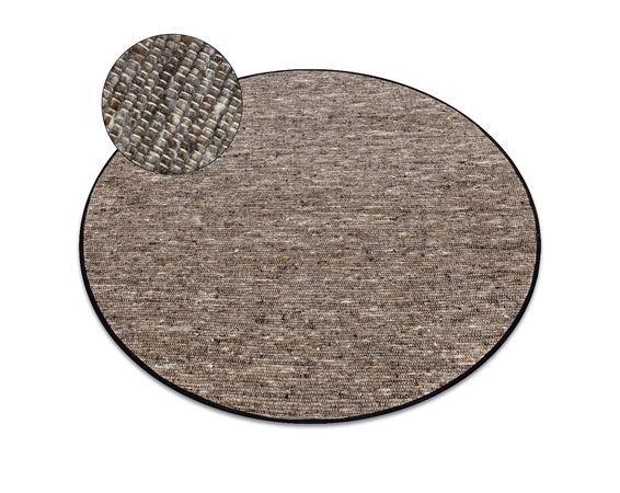 Koberec NEPAL 2100 kruh, vlnený, obojstranný, prírodný,  stone/grey