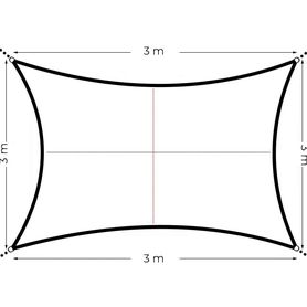 Štvorcová tieniaca plachta/ tienidlo 3x3 m, béžová