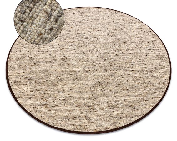 Koberec NEPAL 2100 kruh, vlnený, obojstranný, prírodný,  sand