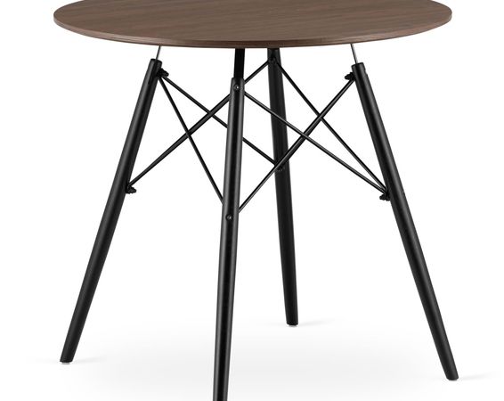 Moderný okrúhly stôl, 80 cm, hnedý
