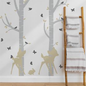 Nálepky na stenu- Jelenčeky s brezami
