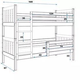 Detská poschodová posteľ CARINO WHITE 80x160 cm
