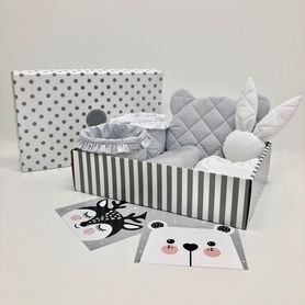 Darčekový box bielo-sivý
