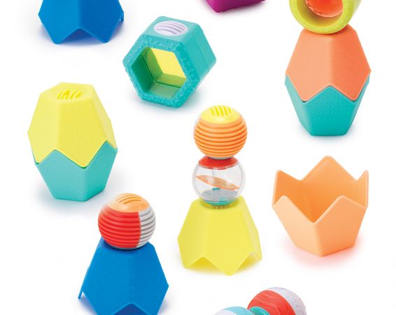 Súprava senzorických hračiek Loptičky, kocky & tégliky