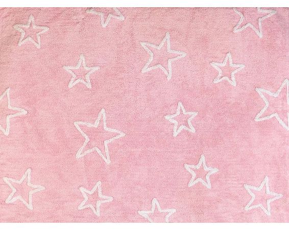 Detský prateľný koberec Stars pink 120x160cm
