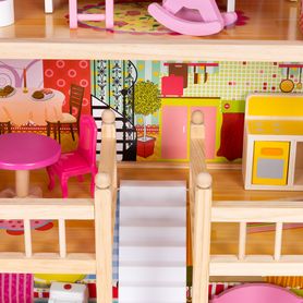 Drevený domček pre bábiky 3 podlažný Ecotoys