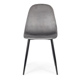 Sada 4 ks zamatových stoličiek do jedálne/obývačky - gray