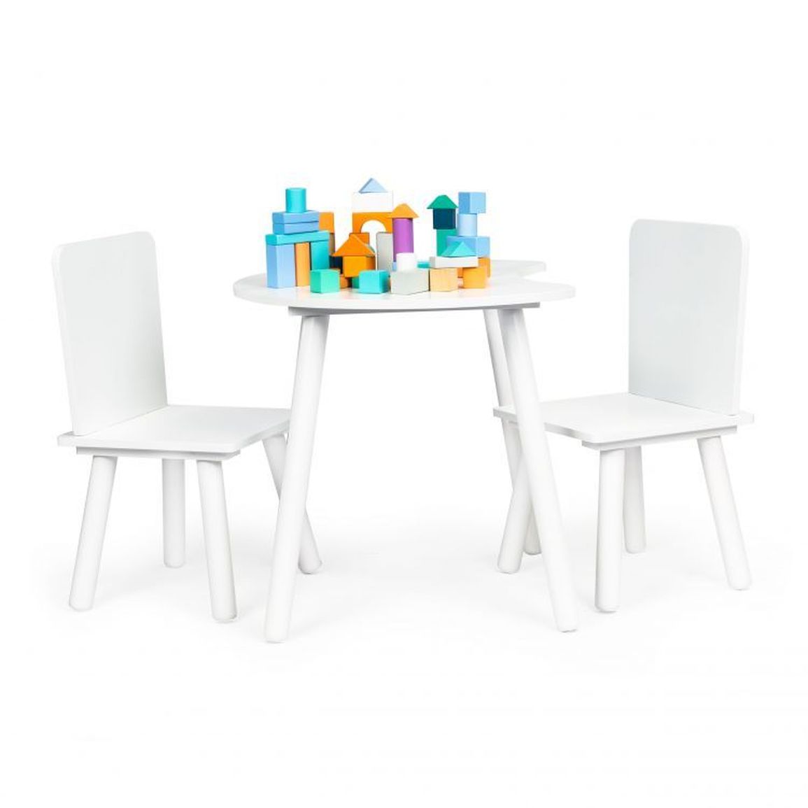 Eco Toys Detský stôl so stoličkami, biely