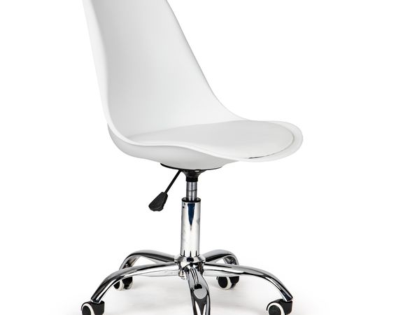 Moderná otočná stolička ku písaciemu stolu, biela