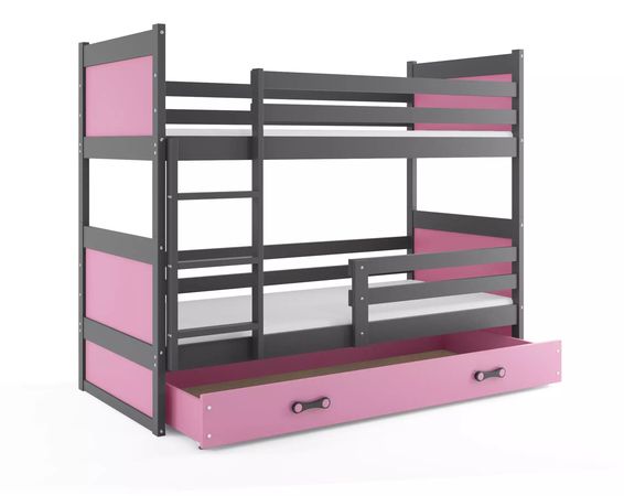 Poschodová detská posteľ RICO GRAFIT 80x160 cm