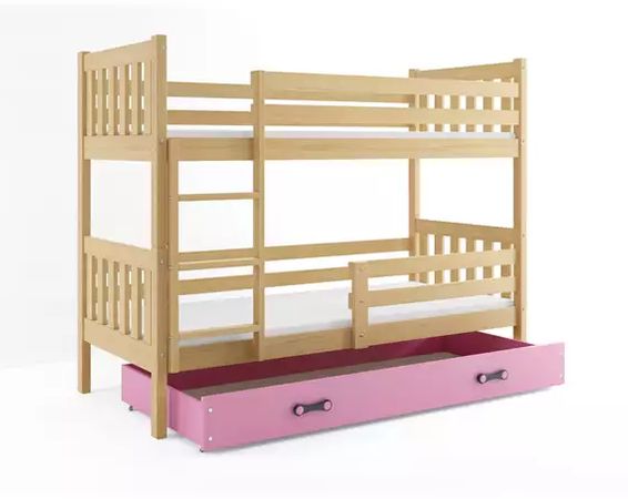 Detská poschodová posteľ CARINO PINE 80x160 cm so zásuvkou