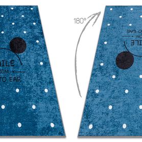 Prateľný koberec JUNIOR 52244.801 Miška , protišmykový - modrý