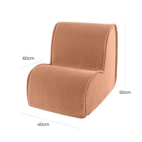 MeowBaby® menčestrové kreslo/ sedací vak pre deti, tehlová farba