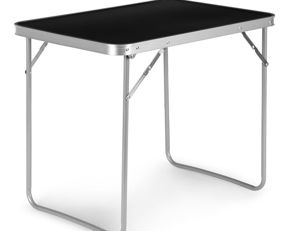 Turistický/ piknikový skladací stôl, 70x50cm, čierny