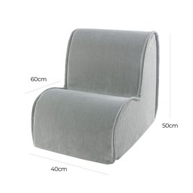 MeowBaby® menčestrové kreslo/ sedací vak pre deti, sivá farba
