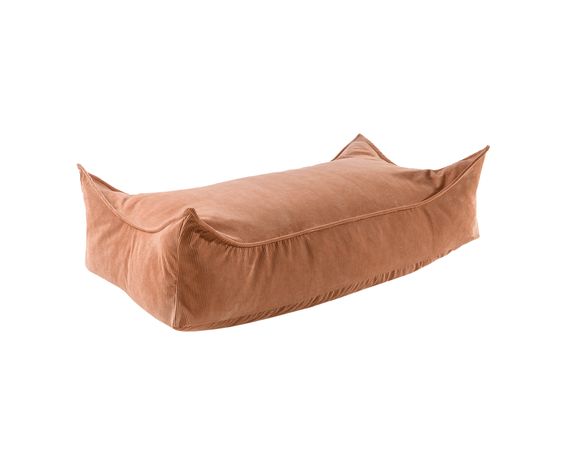MeowBaby® menčestrový sedací vak obdĺžnik, tehlová farba