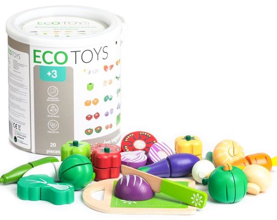 Drevená zelenina na krájanie Eco Toys, 20ks