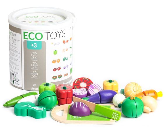 Drevená zelenina na krájanie Eco Toys, 20ks