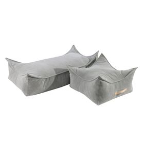 MeowBaby® menčestrový sedací vak obdĺžnik, sivá farba