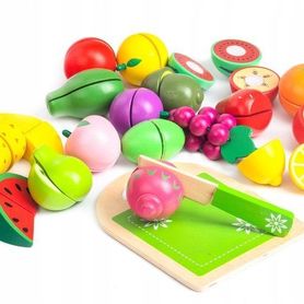 Drevené ovocie na krájanie Eco Toys, 20ks