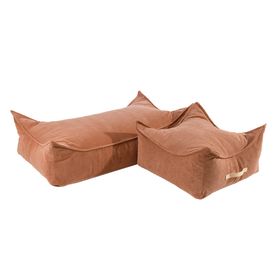 MeowBaby® menčestrový sedací vak štvorec, tehlová farba