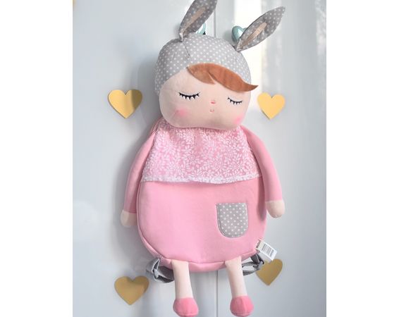 Metoo bábika, batoh s uškami - ružový