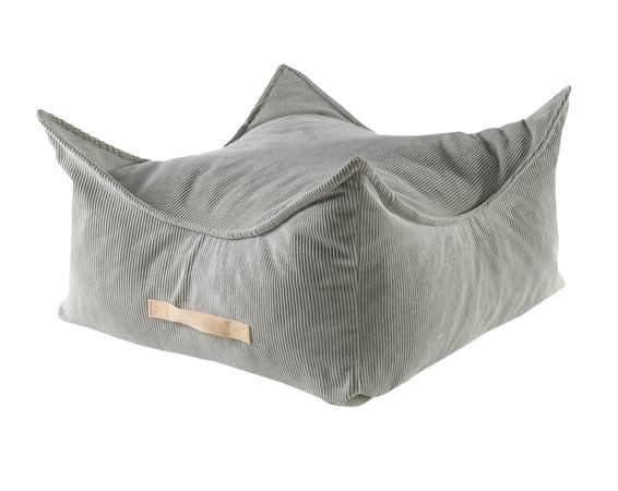 MeowBaby® menčestrový sedací vak štvorec, sivá farba