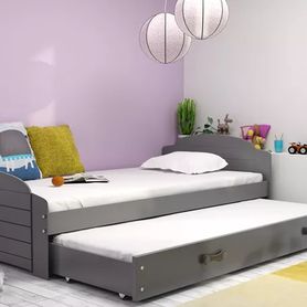 Dvojlôžková posteľ LILI GRAFIT 90x200 cm + matrace