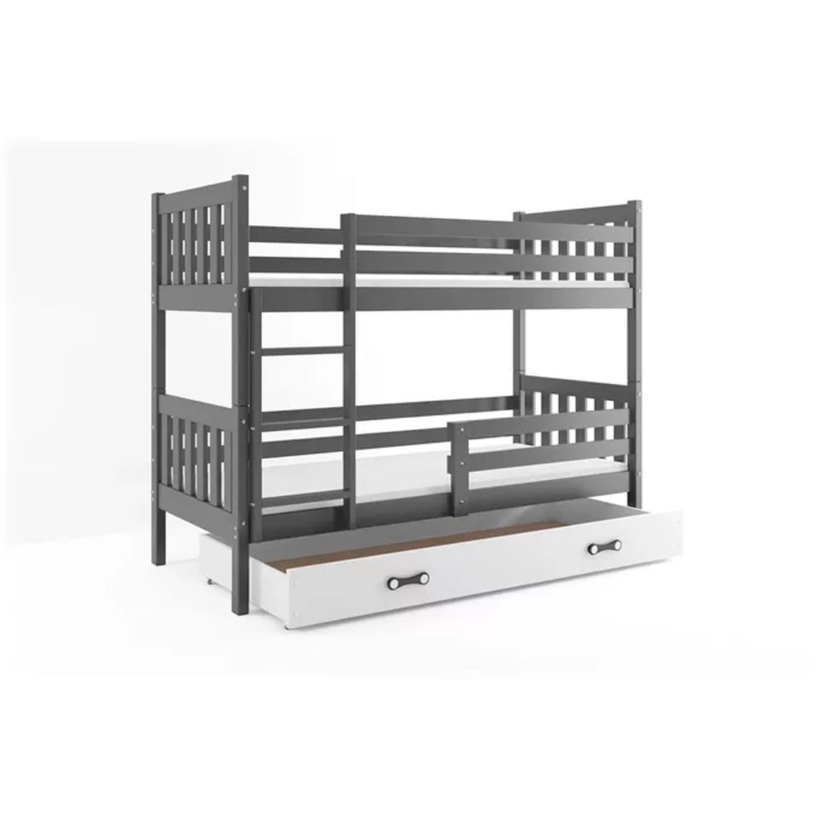 Poschodová posteľ CARINO GRAFIT 80x190 cm s úložným priestorom